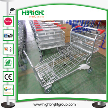 Supermarket Metal Platform Warehouse Cargo Trolley